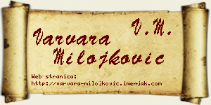 Varvara Milojković vizit kartica